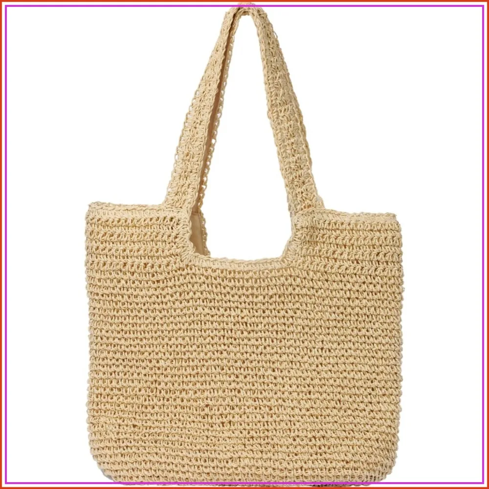 Summer Soft Large Woven Shoulder Purse Handbag, Beach Tote Straw Bag for Vacation
Summer Soft Large Woven Shoulder Purse Handbag, Beach Tote Straw Bag for Vacation