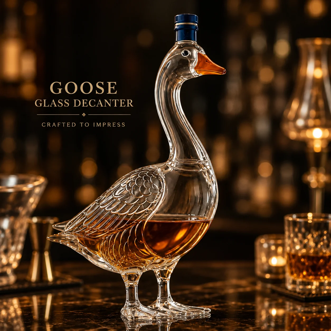3D Goose-Shaped Glass Wine Bottle, Creative Gray Goose Vodka Decanter, Whiskey Bottle, Gift for Your Loved Ones, Pets, or Home Bar Display, Halloween Gift, with Packaging Box
3D Goose-Shaped Glass Wine Bottle, Creative Gray Goose Vodka Decanter, Whiskey Bottle, Gift for Your Loved Ones, Pets, or Home Bar Display, Halloween Gift, with Packaging Box