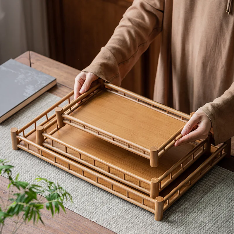 Chinese tray, household storage rack, high-end shelf, vintage tea tray, portable bamboo tray, restaurant, hotel, serving tray
Chinese tray, household storage rack, high-end shelf, vintage tea tray, portable bamboo tray, restaurant, hotel, serving tray