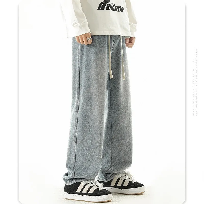 Джинсы для мужчин, белые, серые, Advanced Sense High Street, свободные прямые широкие брюки для мужчин, взрослых, удобные для джентльменов
Джинсы для мужчин, белые, серые, Advanced Sense High Street, свободные прямые широкие брюки для мужчин, взрослых, удобные для джентльменов