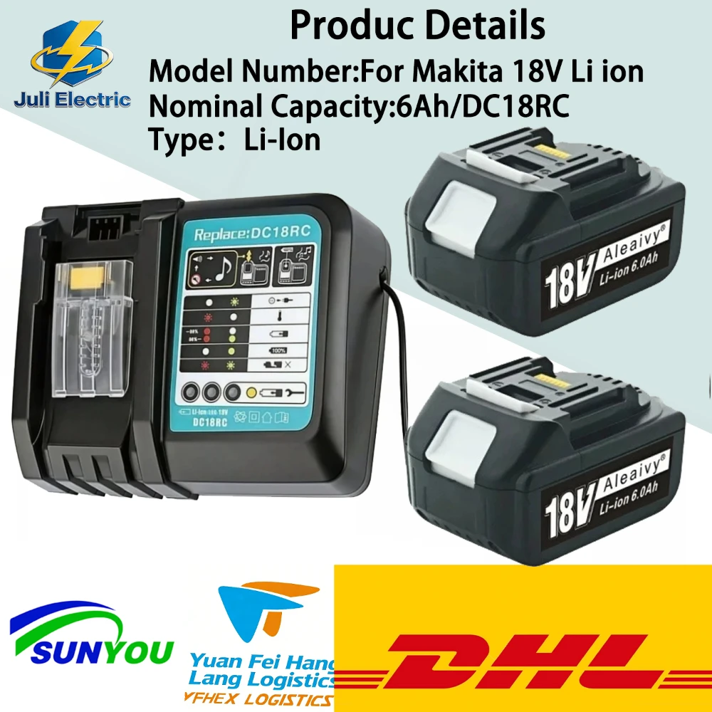 Aleaivy 18V Battery with Charger for Makita BL1850 BL1860B BL1880 LXT400 Power Tools Baterias Externas Para Movil Carga Rapida
Aleaivy 18V Battery with Charger for Makita BL1850 BL1860B BL1880 LXT400 Power Tools Baterias Externas Para Movil Carga Rapida
