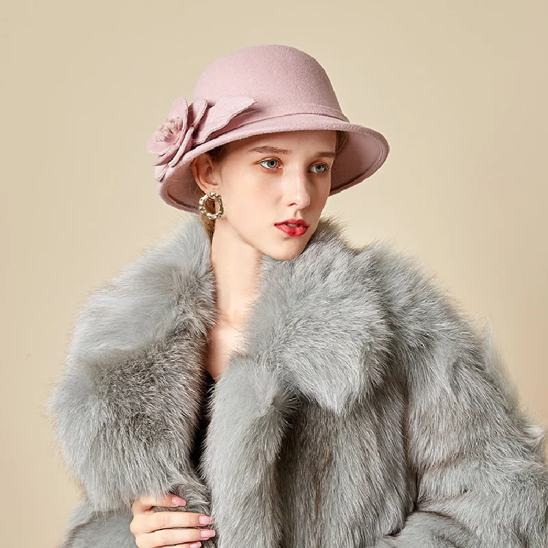 Hat female autumn and winter Korean style woolen bucket hat British Retro Dome Billycock elegant fashion Flower Fashion Cap
Hat female autumn and winter Korean style woolen bucket hat British Retro Dome Billycock elegant fashion Flower Fashion Cap