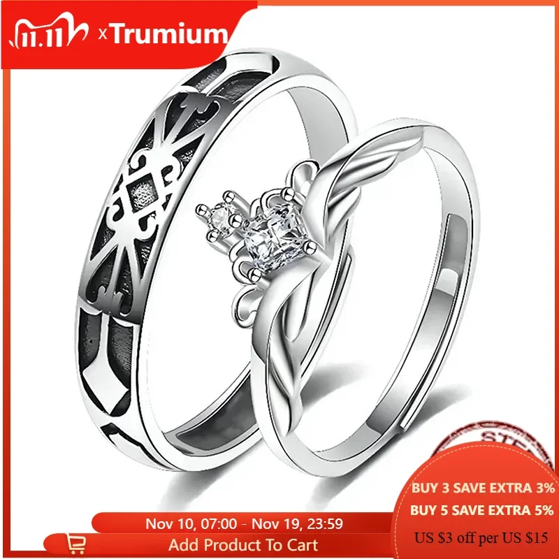 Trumium s925 Princess and Knight Crown Couples Matching Rings Promise Ring with Zircon for Women Men Best Friend Adjustable Ring
Trumium s925 Princess and Knight Crown Couples Matching Rings Promise Ring with Zircon for Women Men Best Friend Adjustable Ring