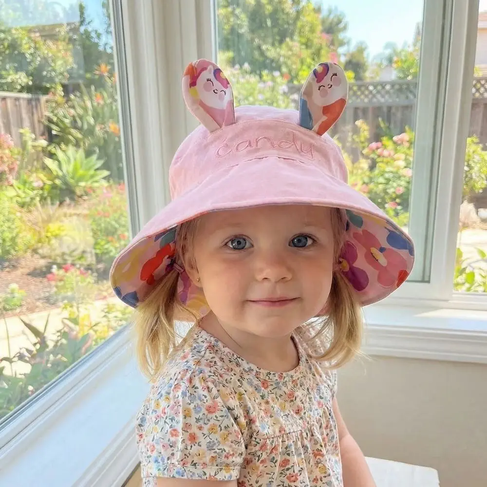 Регулируемая детская солнцезащитная шляпа с кроличьими ушками, двусторонняя, хлопковая, с открытым верхом, на ремешке, складная, с широкими полями, защита от УФ-излучения
Регулируемая детская солнцезащитная шляпа с кроличьими ушками, двусторонняя, хлопковая, с открытым верхом, на ремешке, складная, с широкими полями, защита от УФ-излучения