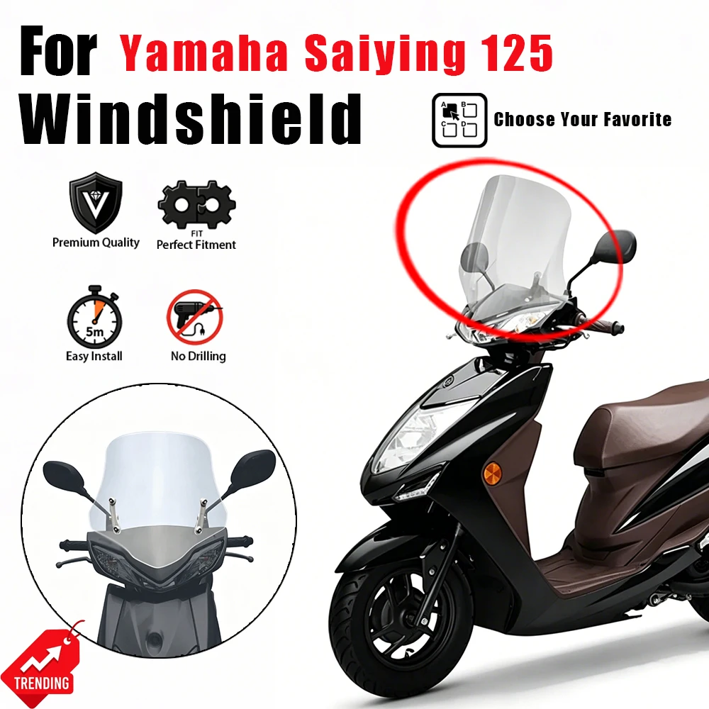 Front Windshield Windscreen Glass Visor Chest Protector Wind Deflector Cover Modified Accessories for Yamaha Saiying 125
Front Windshield Windscreen Glass Visor Chest Protector Wind Deflector Cover Modified Accessories for Yamaha Saiying 125