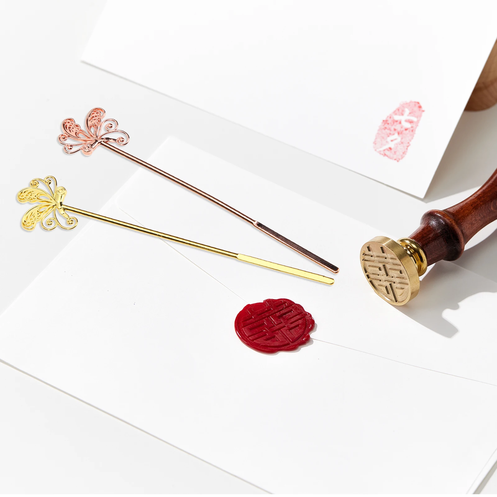 2 Pcs Sealing Wax Stirring Sticks Stainless Steel Spoon Rod Lightweight Easy Store Rose Gold Butterflies Melting Wax Seals DIY
2 Pcs Sealing Wax Stirring Sticks Stainless Steel Spoon Rod Lightweight Easy Store Rose Gold Butterflies Melting Wax Seals DIY