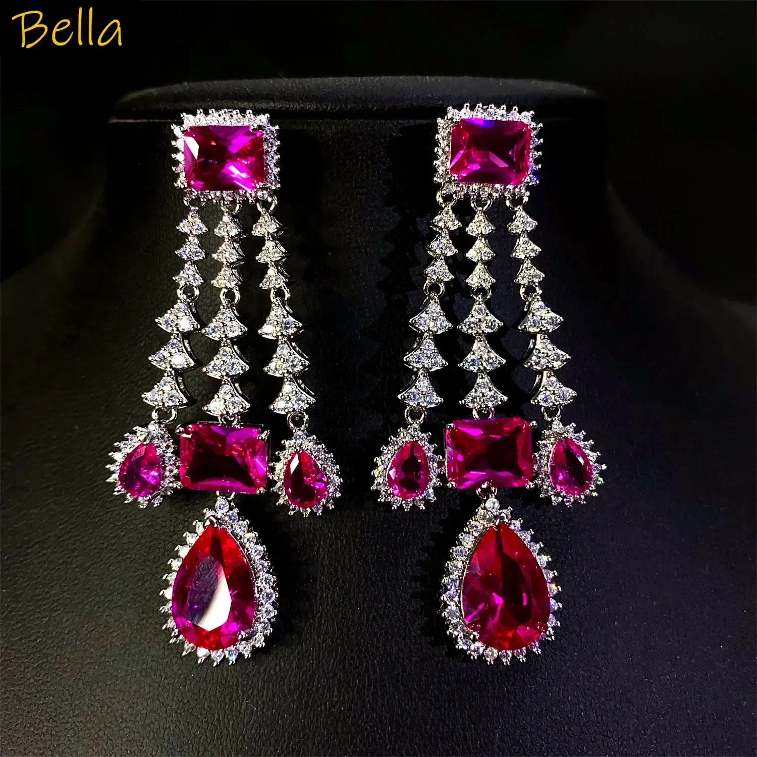 Classy Jewelry Wedding Bride Earrings Pink Green Red Water Drop Pendant Long Large Tassel Earrings Women Dinner Party Jewelry
Classy Jewelry Wedding Bride Earrings Pink Green Red Water Drop Pendant Long Large Tassel Earrings Women Dinner Party Jewelry