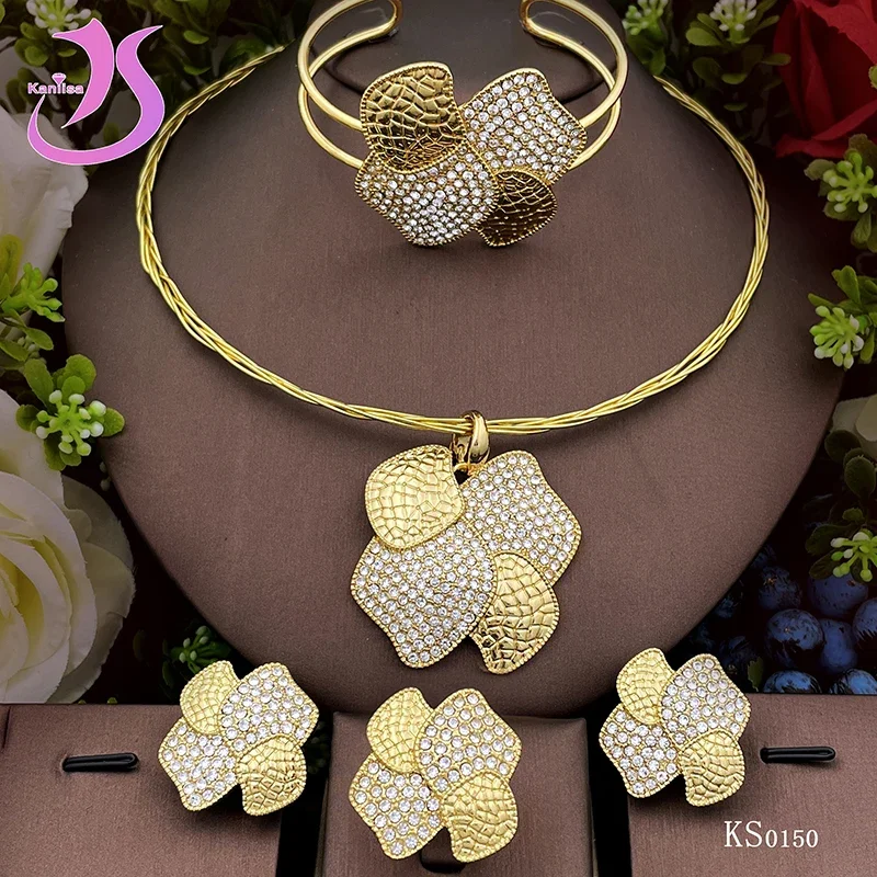 African 18K Gold Plated Jewelry Set Dubai Nigeria Big Pendant Necklace Bracelet Zircon Earring Ring For Women Wedding Gifts
African 18K Gold Plated Jewelry Set Dubai Nigeria Big Pendant Necklace Bracelet Zircon Earring Ring For Women Wedding Gifts