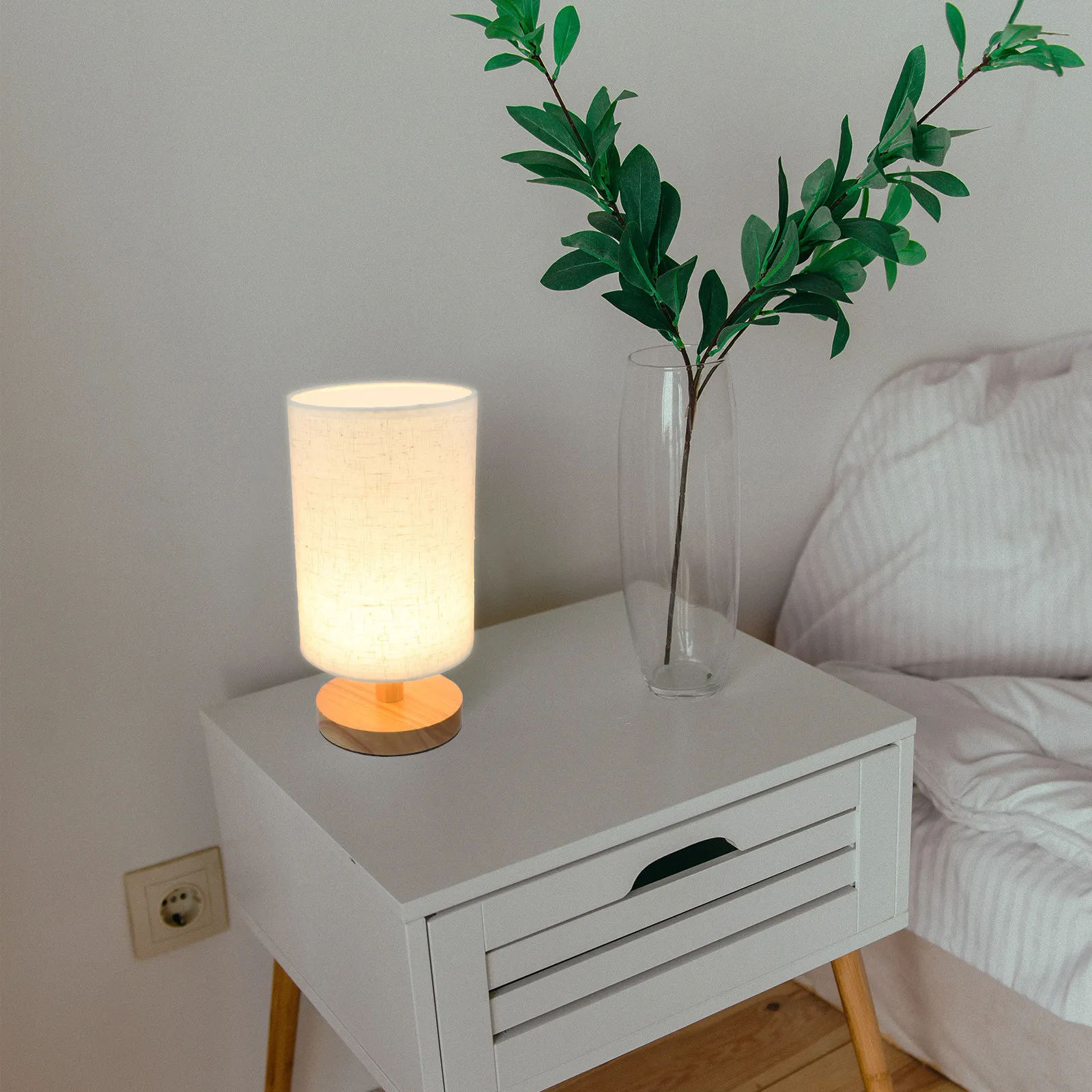Bedside Lamp with Wood Base Decorative Light Night Desk Bedroom Table Lamps Minimalist Nightstand
Bedside Lamp with Wood Base Decorative Light Night Desk Bedroom Table Lamps Minimalist Nightstand