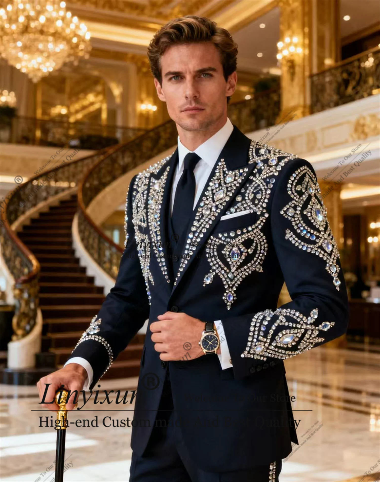 Мужские костюмы с бриллиантовым орнаментом в уникальном стиле, тонкие смокинги по индивидуальному заказу, комплект из 2 предметов, мужские пиджаки для выпускного вечера, свадебные костюмы для мужчин 
Мужские костюмы с бриллиантовым орнаментом в уникальном стиле, тонкие смокинги по индивидуальному заказу, комплект из 2 предметов, мужские пиджаки для выпускного вечера, свадебные костюмы для мужчин