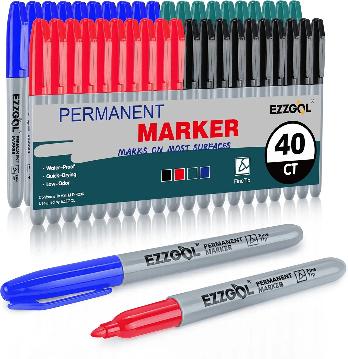 40 Pack Multicolor Permanent Markers, Fine Tip, Waterproof, Quick Drying for School Office Home
40 Pack Multicolor Permanent Markers, Fine Tip, Waterproof, Quick Drying for School Office Home