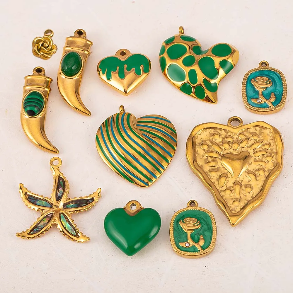 2pcs Stainless Steel Vitality Green Charm Enamel Necklace Pendant Base Gold Plated Earring Component DIY Necklace Jewelry Making
2pcs Stainless Steel Vitality Green Charm Enamel Necklace Pendant Base Gold Plated Earring Component DIY Necklace Jewelry Making
