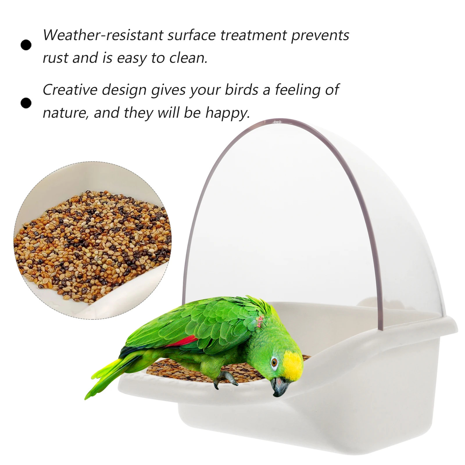 Plastic Parrot Feeder High Capacity Durable Reusable Bird Food Container for Backyard Hanging Cockatiel Budgie Supply
Plastic Parrot Feeder High Capacity Durable Reusable Bird Food Container for Backyard Hanging Cockatiel Budgie Supply