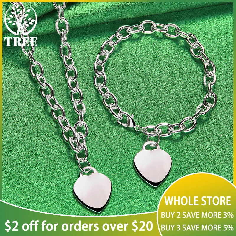 ALITREE 2pcs 925 Sterling Silver Jewelry Set For Woman Fashion Heart Lock Pendant Chain Necklace Bracelets Wedding Birthday Gift
ALITREE 2pcs 925 Sterling Silver Jewelry Set For Woman Fashion Heart Lock Pendant Chain Necklace Bracelets Wedding Birthday Gift