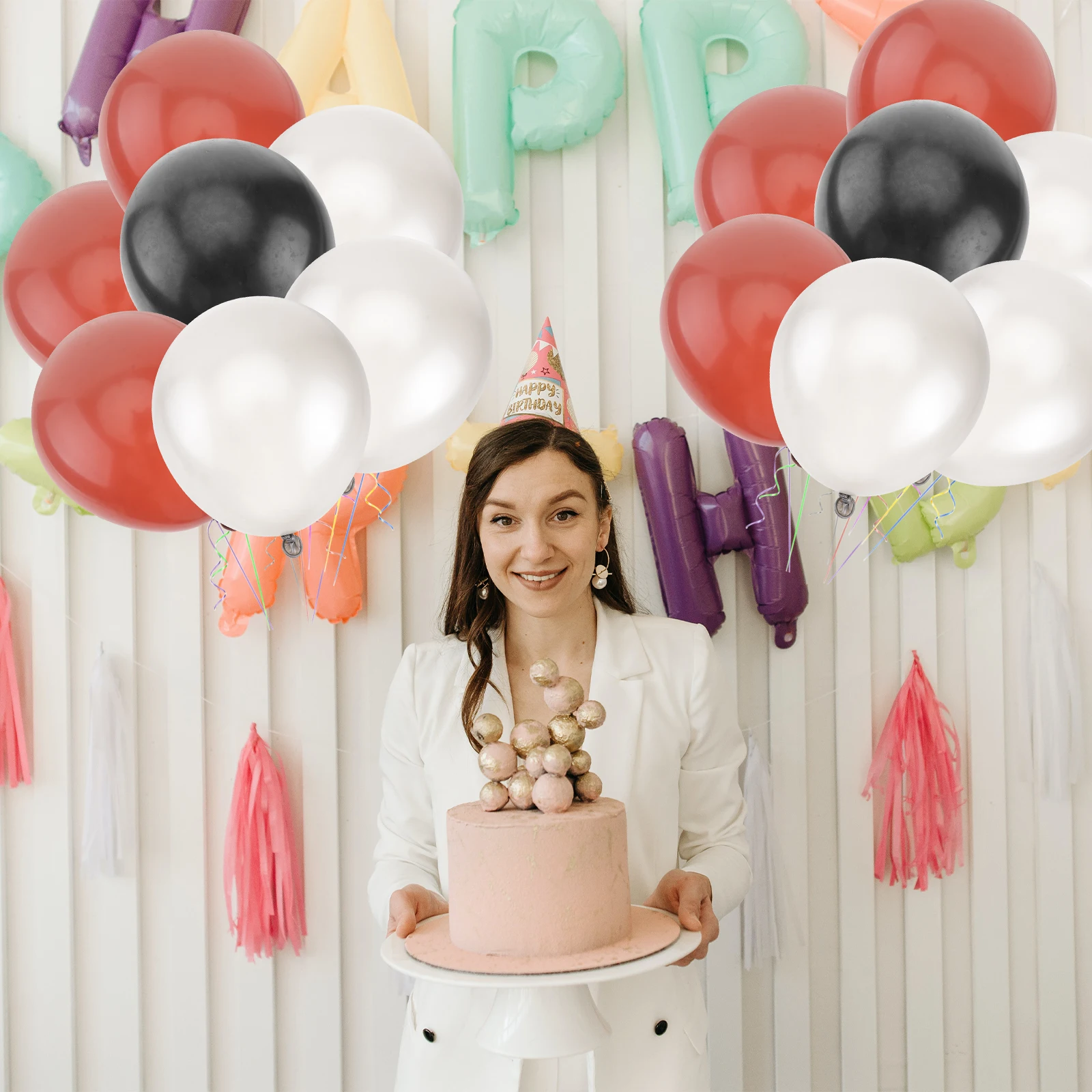 48PCS Balloon Suit Birthday Banner 12-inch Black Brown Grey Latex Balloons House Outdoor Photo Background 
48PCS Balloon Suit Birthday Banner 12-inch Black Brown Grey Latex Balloons House Outdoor Photo Background