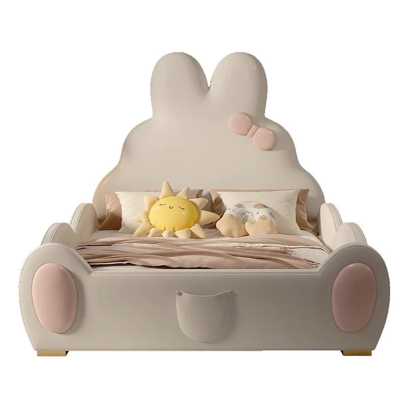 rabbit slide bed with guardrail, girl pink girl princess bed, single cartoon solid wood soft bag leather bed
rabbit slide bed with guardrail, girl pink girl princess bed, single cartoon solid wood soft bag leather bed