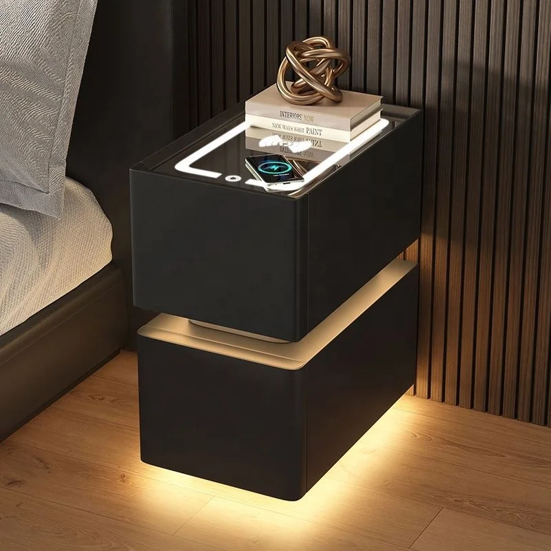 Modern smart sensor bedside table with wireless charging station
Modern smart sensor bedside table with wireless charging station