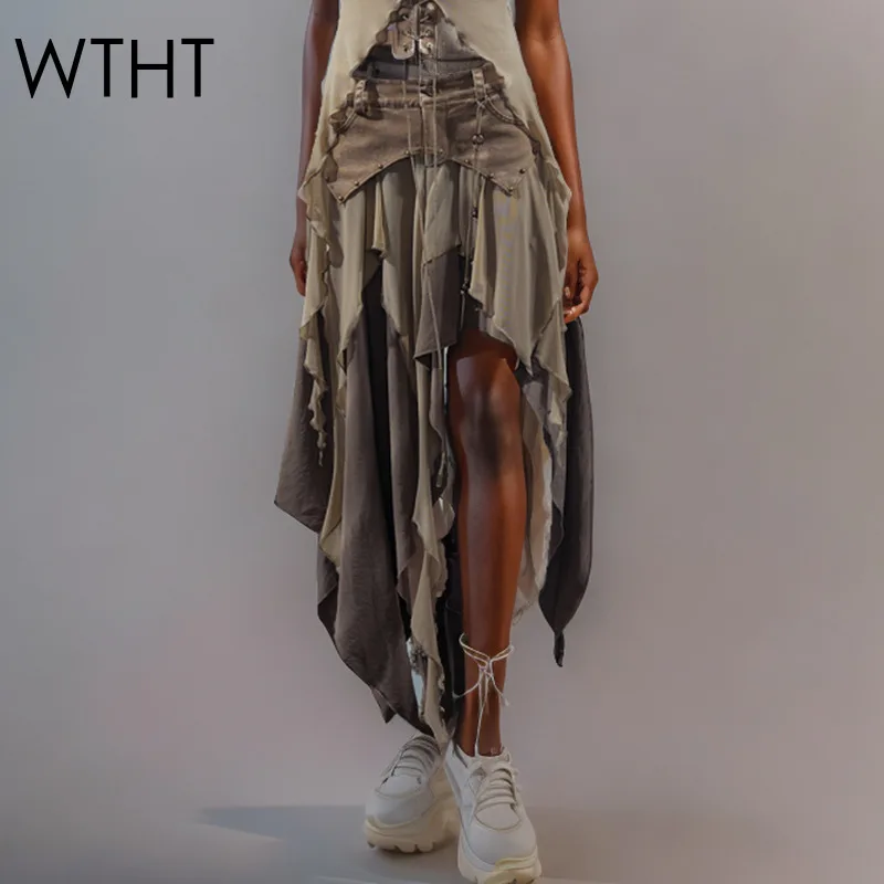 WTHT модные новые женские джинсовые шифоновые юбки нестандартной формы с рюшами по краям, лето 2021, женская юбка трапециевидной формы с высокой талией 1LS1975
WTHT модные новые женские джинсовые шифоновые юбки нестандартной формы с рюшами по краям, лето 2021, женская юбка трапециевидной формы с высокой талией 1LS1975