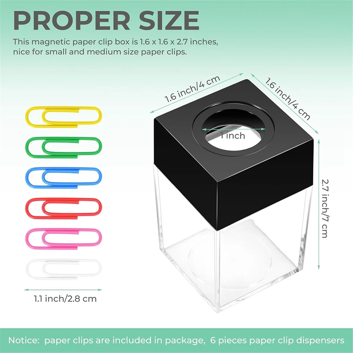 SNNE-r6 Pack Magnetic Paper Clip Holder Paper Clip Holder Black Paperclip Holders for Desk Paper
SNNE-r6 Pack Magnetic Paper Clip Holder Paper Clip Holder Black Paperclip Holders for Desk Paper