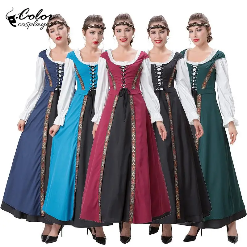 Color Cosplayer Medieval Dress Suit Carnival Cosplay Costume Women Party Parade Vintage Gown Purim Outfit European Clothing
Color Cosplayer Medieval Dress Suit Carnival Cosplay Costume Women Party Parade Vintage Gown Purim Outfit European Clothing