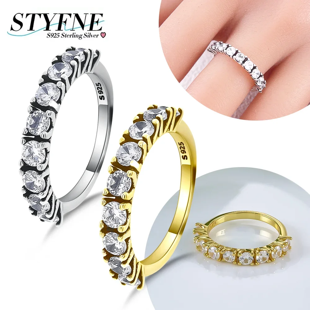 New 925 Sterling Silver Rings Golden Zircon Shiny Rings for Women Original Silver 925 Wedding Ring Fine Jewelry Gift
New 925 Sterling Silver Rings Golden Zircon Shiny Rings for Women Original Silver 925 Wedding Ring Fine Jewelry Gift