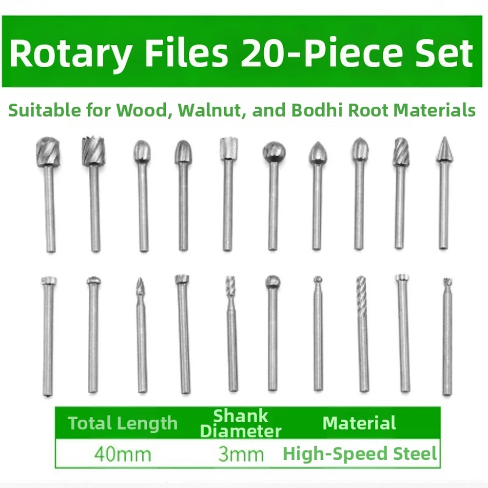 6/10/20pcs HSS Rotary File Set 3.14mm Shank Single Slot For Woodworking DIY Carving Grinding Polishing Shaping Tools
6/10/20pcs HSS Rotary File Set 3.14mm Shank Single Slot For Woodworking DIY Carving Grinding Polishing Shaping Tools
