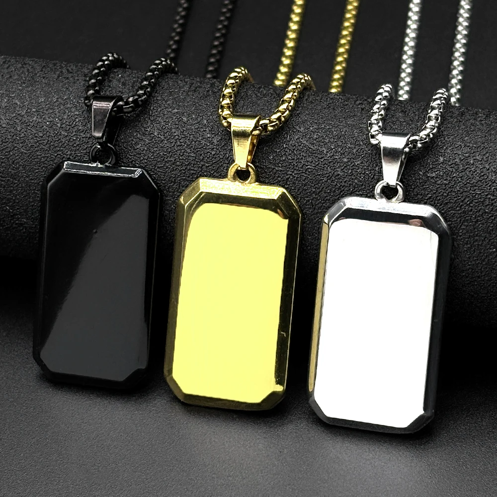 Minimalist Hip Hop Polished Stainless Steel Geometric Dog Tag Pendant Necklace for Men Gold Silver Color Male Punk Chain Jewelry
Minimalist Hip Hop Polished Stainless Steel Geometric Dog Tag Pendant Necklace for Men Gold Silver Color Male Punk Chain Jewelry