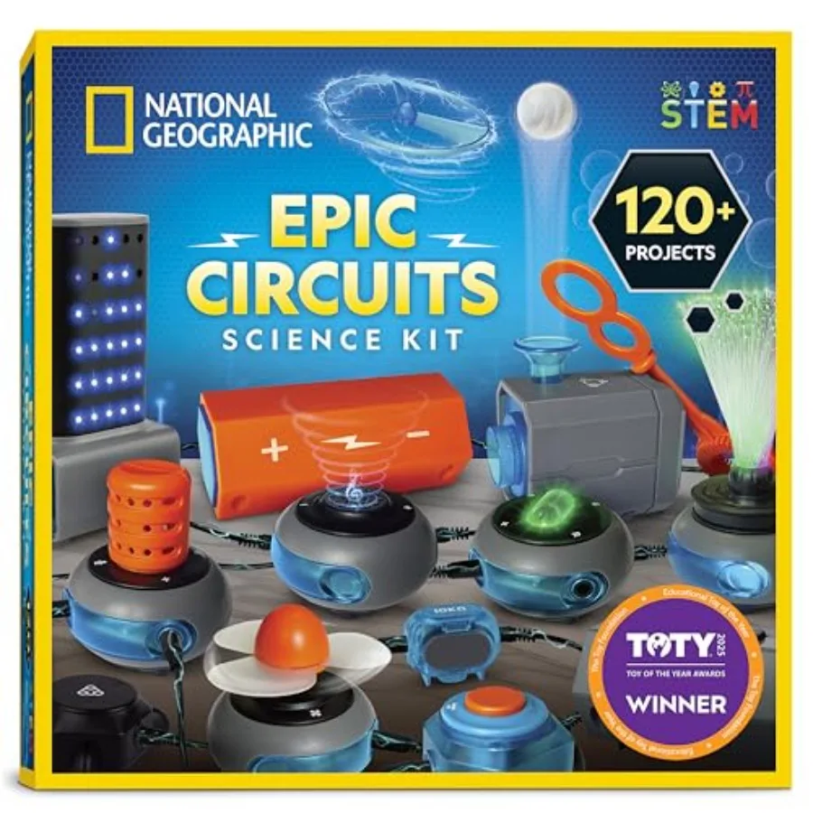 STEM education circuit maker kit for kids: plastic blue and yellow 120-project electrical learning set with safe snap-together
STEM education circuit maker kit for kids: plastic blue and yellow 120-project electrical learning set with safe snap-together