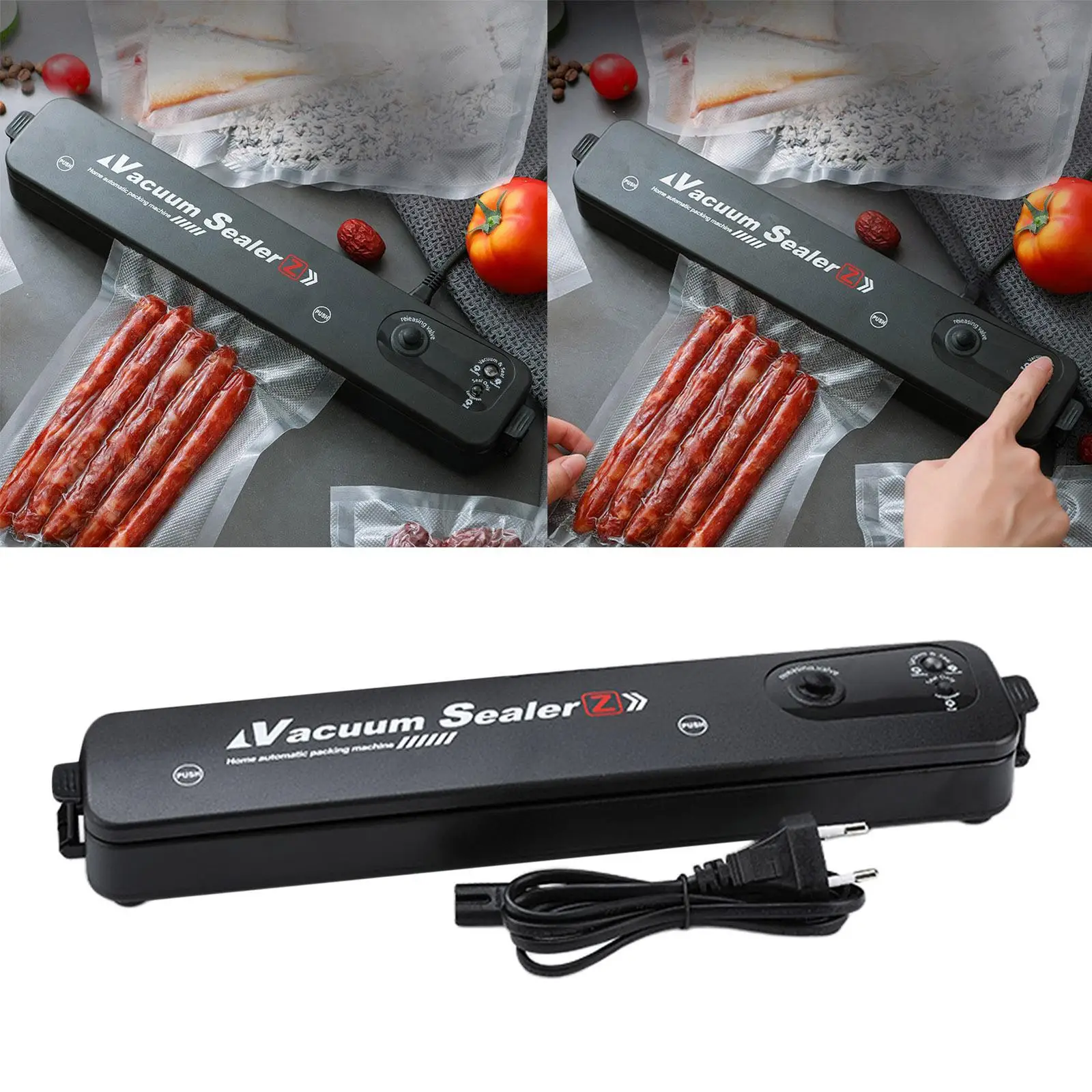 Автоматический вакуумный упаковщик с LED-индикатором для хранения продуктов
Автоматический вакуумный упаковщик с LED-индикатором для хранения продуктов