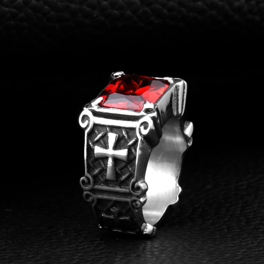 Steel Warrior European and American Retro Hand Jewelry Stainless Steel Inlaid Gem Ring Men's Holy Cross Titanium Steel Ring
Steel Warrior European and American Retro Hand Jewelry Stainless Steel Inlaid Gem Ring Men's Holy Cross Titanium Steel Ring