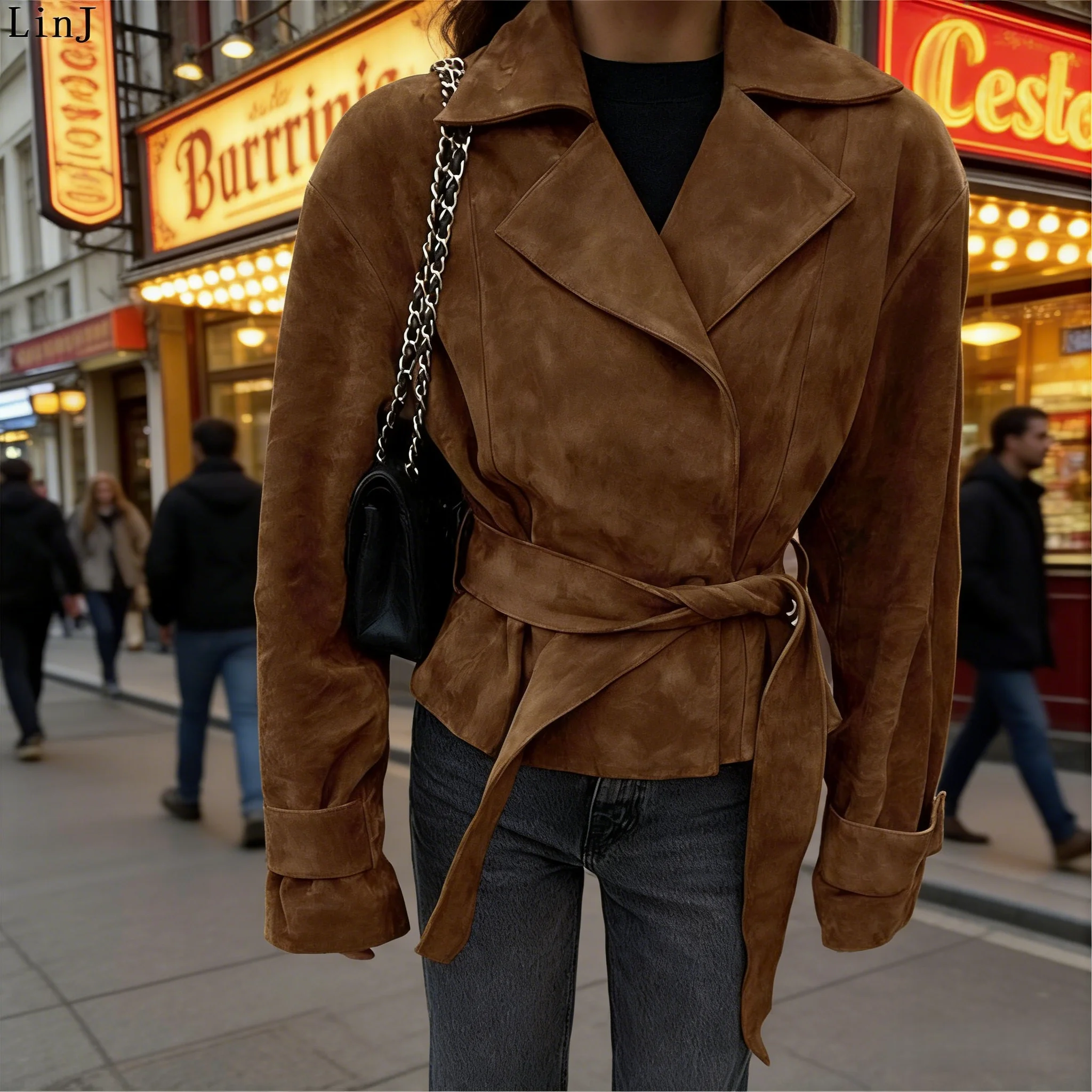 Женское ретро-пальто с поясом, осенне-зимнее, новая модель, коричневое, с отложным воротником, в стиле «Spicy Girl», с длинными рукавами, повседневное, европейский стиль, хлопок
Женское ретро-пальто с поясом, осенне-зимнее, новая модель, коричневое, с отложным воротником, в стиле «Spicy Girl», с длинными рукавами, повседневное, европейский стиль, хлопок