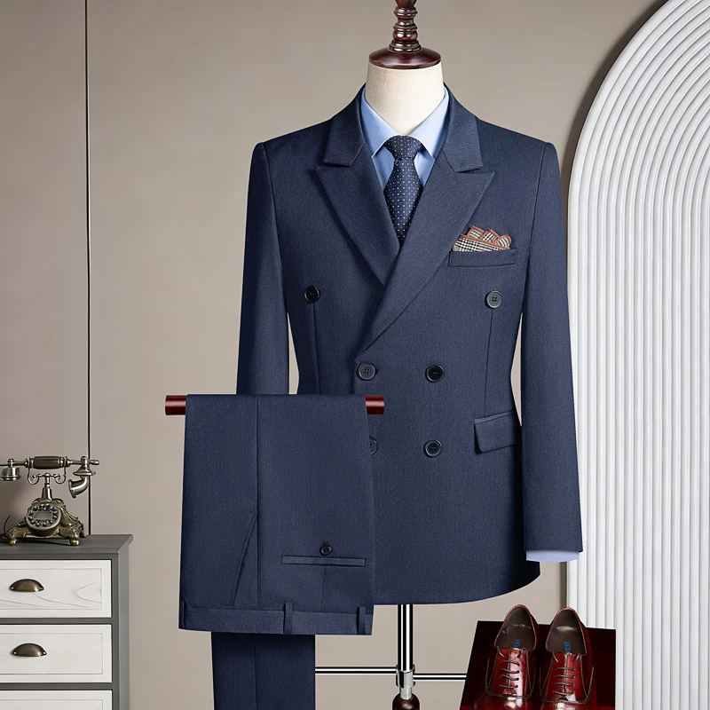 Double-breasted three-piece casual suit for men for parties and weddings, light and mature solid-colored Korean-style outfit
Double-breasted three-piece casual suit for men for parties and weddings, light and mature solid-colored Korean-style outfit
