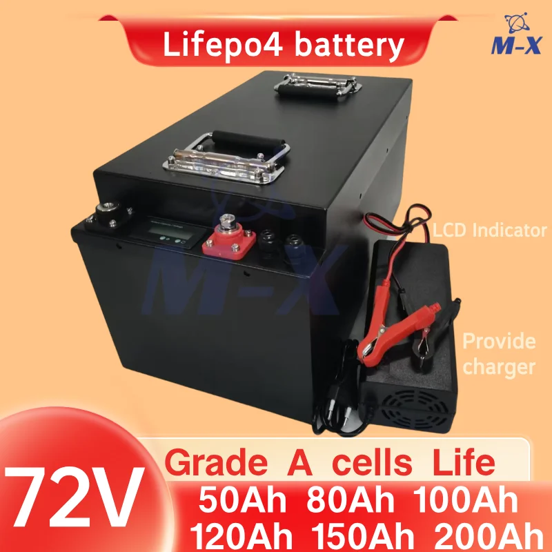 Аккумулятор Lifepo4 72V50Ah 80Ah 100Ah 120Ah 150Ah 200Ah с Bluetooth BMS APP 8000W для скутера, мотоцикла, трехколесного велосипеда, гольфа, автомобиля
Аккумулятор Lifepo4 72V50Ah 80Ah 100Ah 120Ah 150Ah 200Ah с Bluetooth BMS APP 8000W для скутера, мотоцикла, трехколесного велосипеда, гольфа, автомобиля