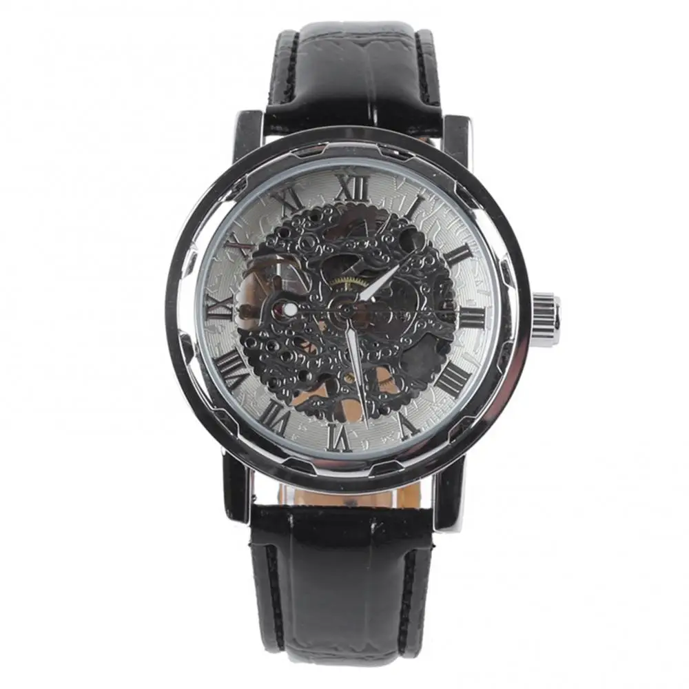 Classic Men's Faux Leather Skeleton Hand-Wind Mechanical Sports Army Wrist Watch Skeleton,Business Wrist Watch,Roman Numerals M
Classic Men's Faux Leather Skeleton Hand-Wind Mechanical Sports Army Wrist Watch Skeleton,Business Wrist Watch,Roman Numerals M