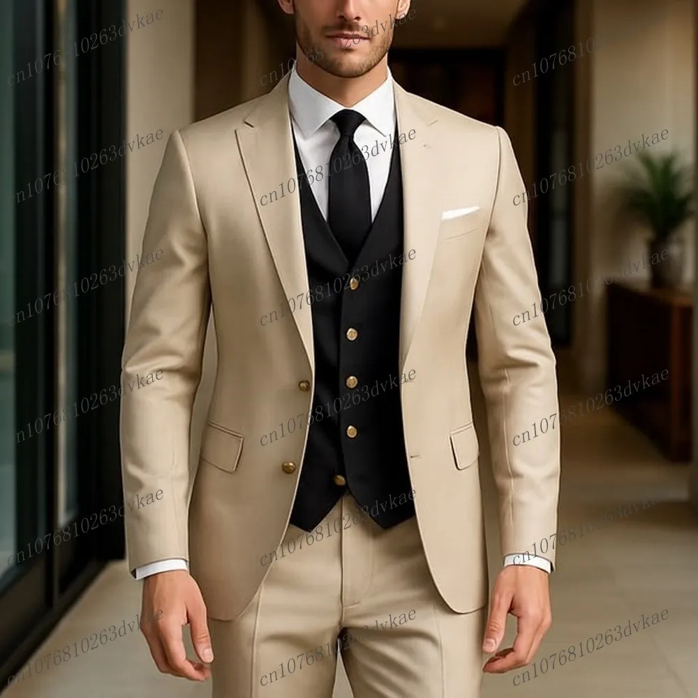 Бежевый и черный новый мужской костюм для свадьбы, вечеринки, торжественных мероприятий, жениха, шафера, выпускного, деловых встреч, мужской смокинг, комплект из 3 предметов: пиджак, жилет, брюки
Бежевый и черный новый мужской костюм для свадьбы, вечеринки, торжественных мероприятий, жениха, шафера, выпускного, деловых встреч, мужской смокинг, комплект из 3 предметов: пиджак, жилет, брюки