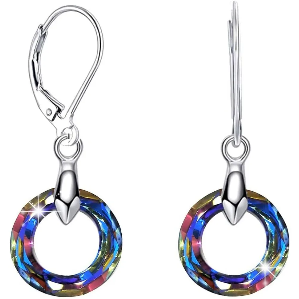 Sterling Silver Circle Drop Earrings with Sparkling Crystal Hypoallergenic Gift for Women
Sterling Silver Circle Drop Earrings with Sparkling Crystal Hypoallergenic Gift for Women