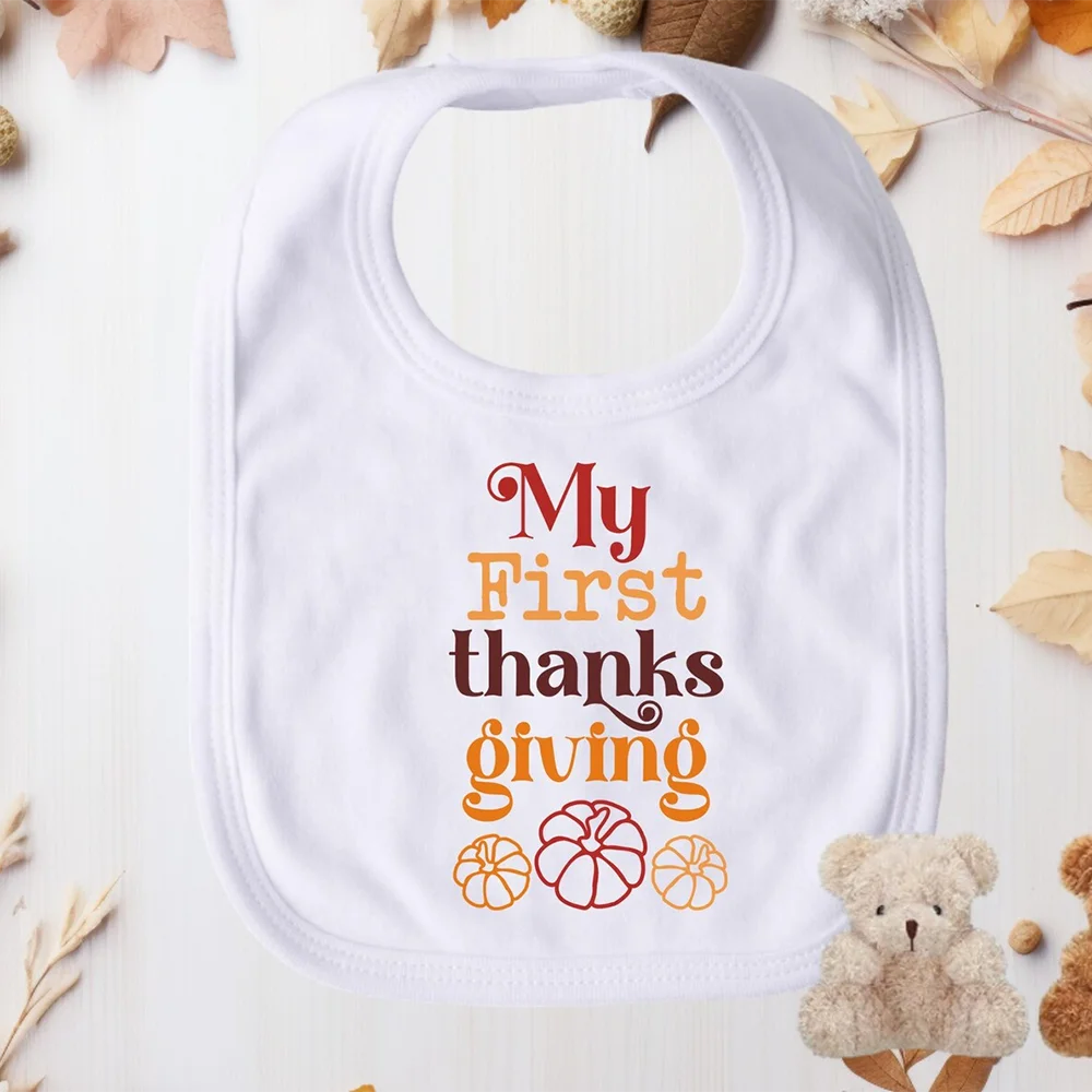 My First Thanksgiving Bib New Baby Fall Halloween Gift Photo Prop White Absorbent Drool Feeding Girl or Boy Thanksgiving Outfit
My First Thanksgiving Bib New Baby Fall Halloween Gift Photo Prop White Absorbent Drool Feeding Girl or Boy Thanksgiving Outfit