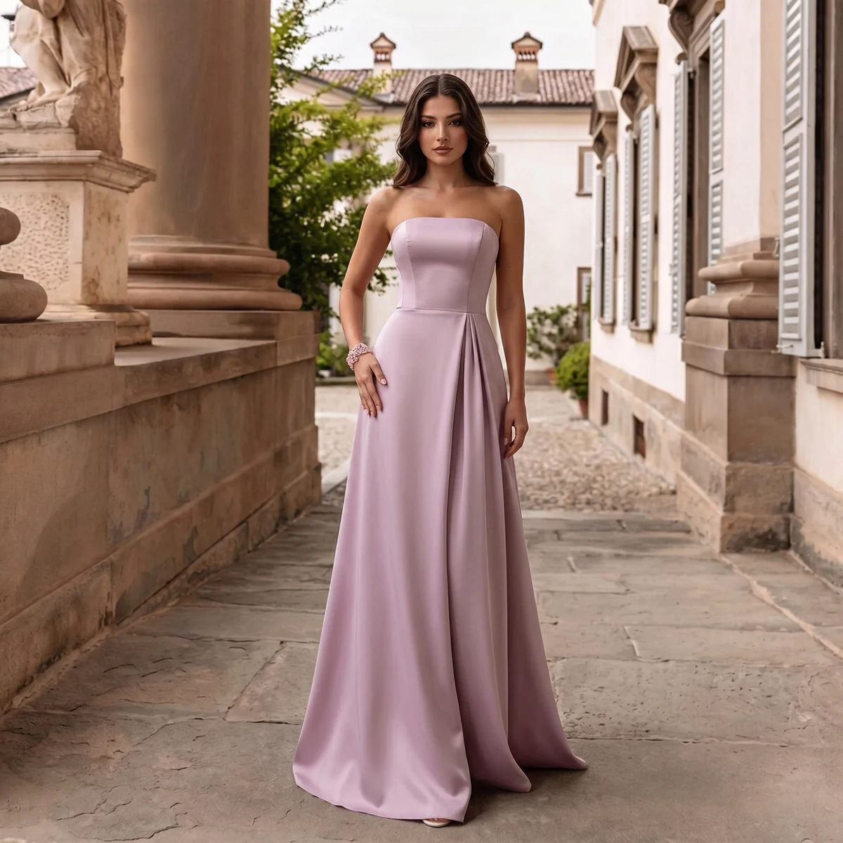 Classic Satin Bridesmaid Dresses For Wedding Strapless Prom Dress For Teens Long Formal Dress 2026
Classic Satin Bridesmaid Dresses For Wedding Strapless Prom Dress For Teens Long Formal Dress 2026