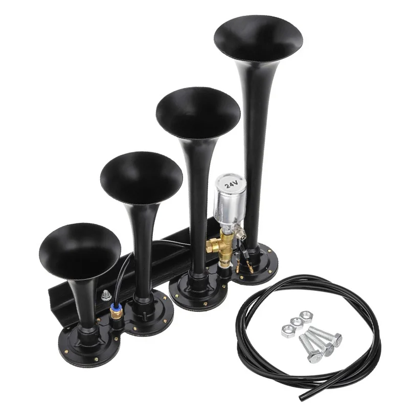 4 Trumpets Multi-tone Air Horn 12/24V for Car Vehicle Truck Train Boat motorcycle Multi-tone & Claxon Horns 185DB
4 Trumpets Multi-tone Air Horn 12/24V for Car Vehicle Truck Train Boat motorcycle Multi-tone & Claxon Horns 185DB