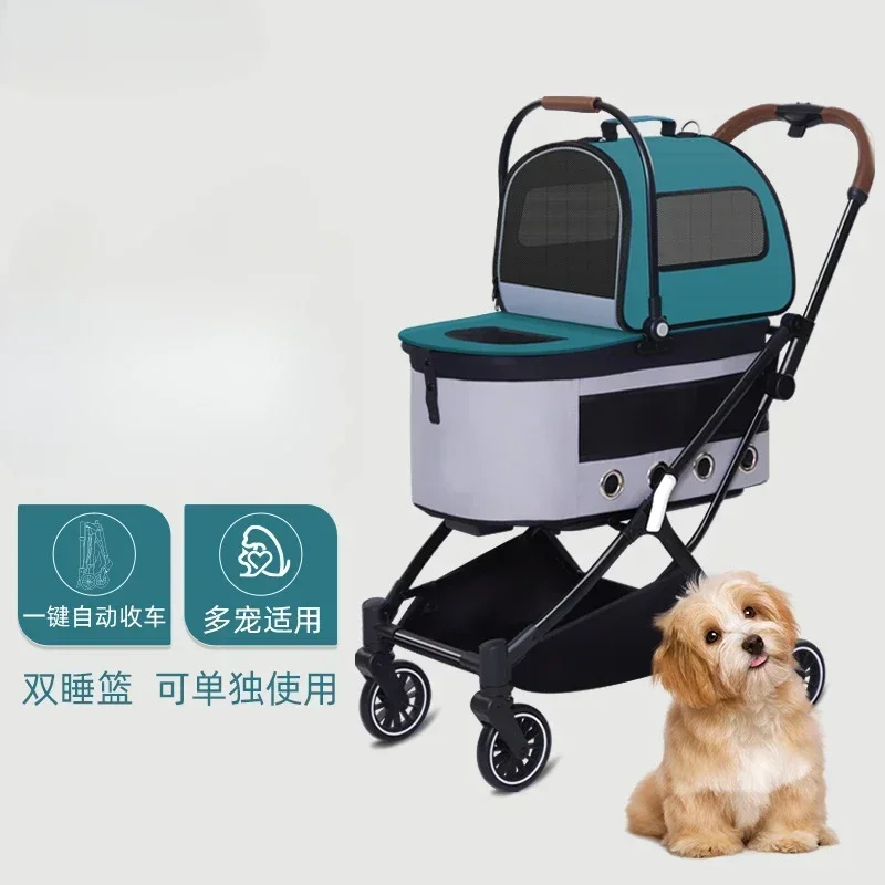 Automatic Folding Double-layer Pet Cart Separate Object Push Light Medium and Small Dog Cat Dog Cart
Automatic Folding Double-layer Pet Cart Separate Object Push Light Medium and Small Dog Cat Dog Cart