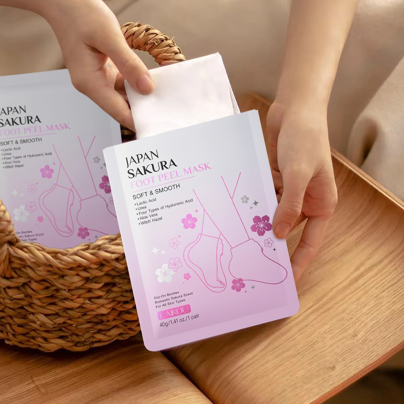 LAIKOU Sakura Foot Mask, Moisturizing Hydrating Foot Care for Dry Cracked Heels, Softening Nourishing Foot Socks 40g Self Care
LAIKOU Sakura Foot Mask, Moisturizing Hydrating Foot Care for Dry Cracked Heels, Softening Nourishing Foot Socks 40g Self Care