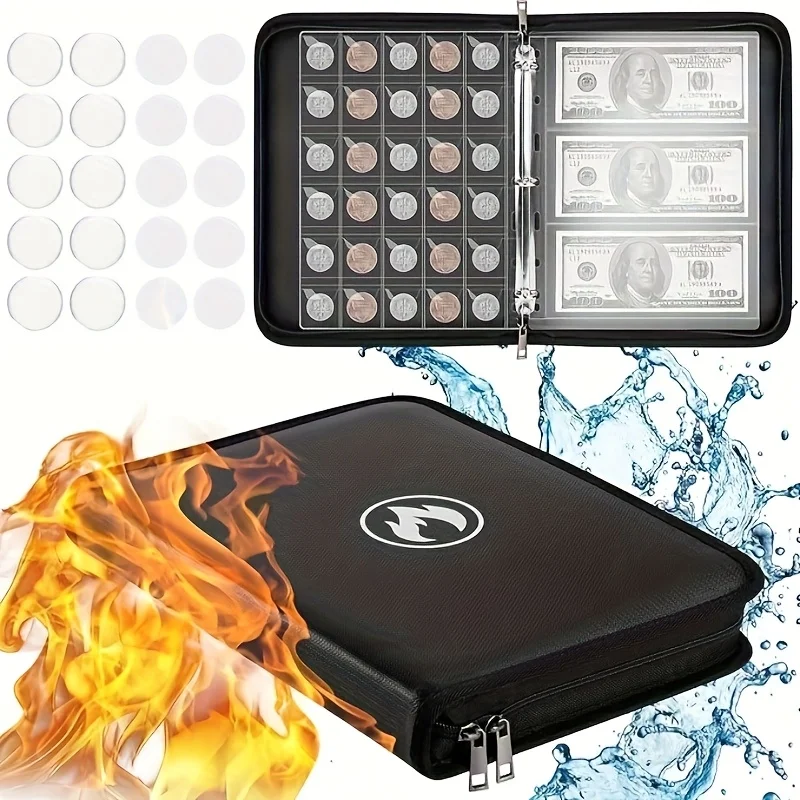 Waterproof Fireproof Coin Collection Album 250 Pockets Square Currency Storage for Bills Quarters Stamps Coin Collection Storage
Waterproof Fireproof Coin Collection Album 250 Pockets Square Currency Storage for Bills Quarters Stamps Coin Collection Storage