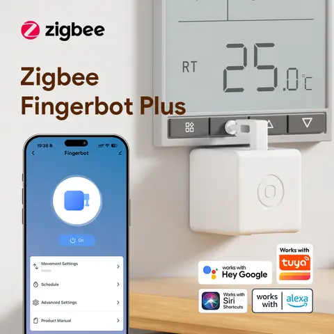 ORYZIC Tuya Zigbee Smart Touch Fingerbot Plus Type-C Rechargeable Robot Button Pusher Arm Switch Works With Alexa Google Home