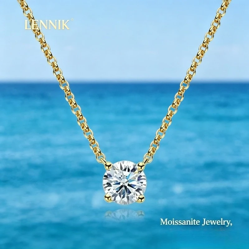 LENNIK Luxury1/2/3/5 CT Real D Color Moissanite Pendant Necklace Women's Men's 925 Silver Plated 18K Bridal Neck High Jewelry
LENNIK Luxury1/2/3/5 CT Real D Color Moissanite Pendant Necklace Women's Men's 925 Silver Plated 18K Bridal Neck High Jewelry