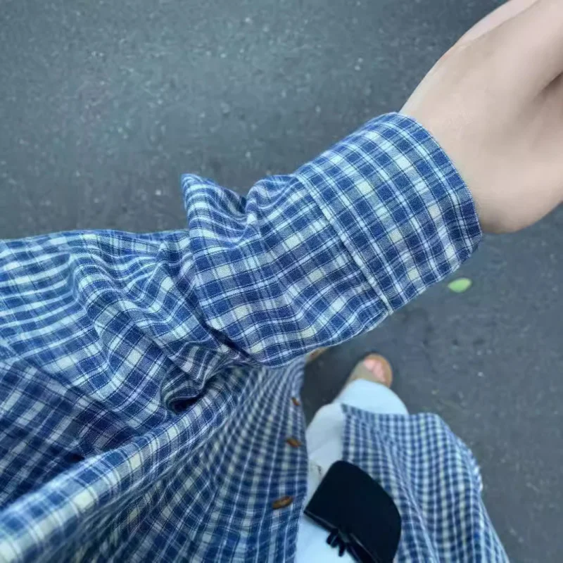 Vintage Niche Blue Plaid Shirt Women's Top2025Spring and Autumn Season Design Sense Loose Casual Long Sleeve Shirt
Vintage Niche Blue Plaid Shirt Women's Top2025Spring and Autumn Season Design Sense Loose Casual Long Sleeve Shirt