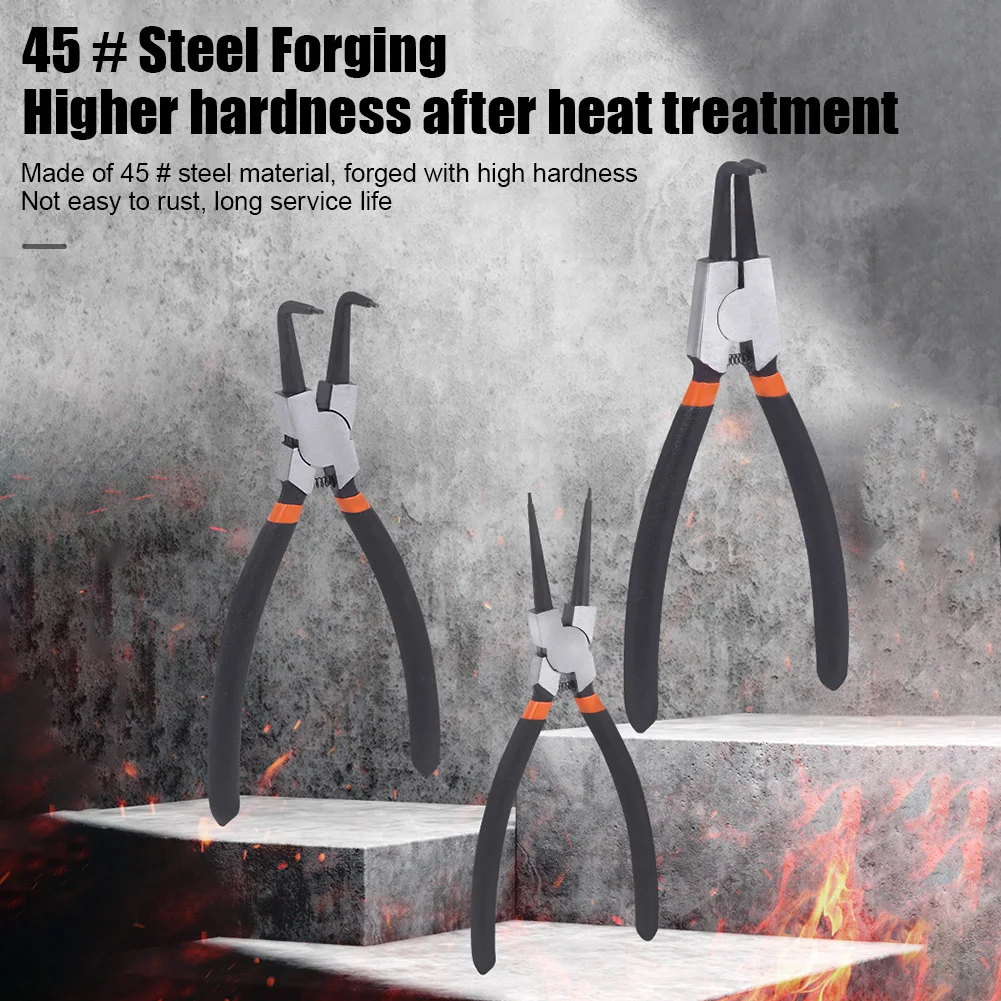 Four 7 "inner/outer Clamp Ring Pliers Kit Straight/curved Gripper, Heavy-duty Precision Spring Loaded Pliers For Ring Remover
Four 7 "inner/outer Clamp Ring Pliers Kit Straight/curved Gripper, Heavy-duty Precision Spring Loaded Pliers For Ring Remover