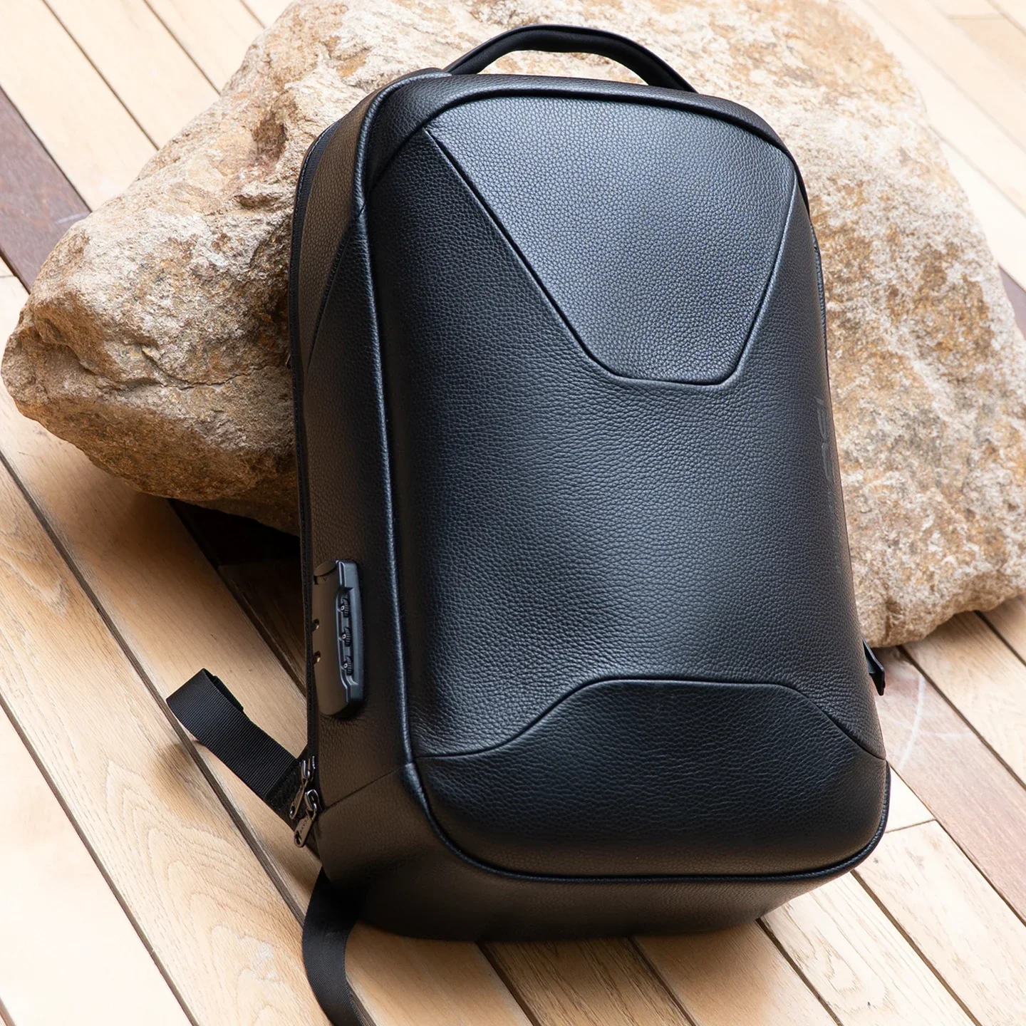 Black Top Grain Leather Backpack Password Lock Weekend Anti theft USB Charger Office Commute School Laptop Storage Bag Men Women
Black Top Grain Leather Backpack Password Lock Weekend Anti theft USB Charger Office Commute School Laptop Storage Bag Men Women