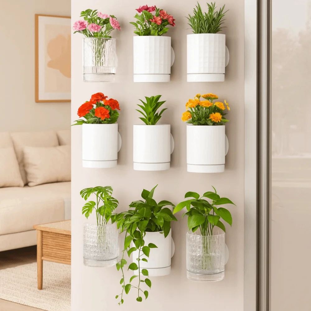 Plastic Hydroponic Wall Planter Double Layer Decorative Wall Mounted Planter Space Saving Self-Adhesive Wall Hanging Vase
Plastic Hydroponic Wall Planter Double Layer Decorative Wall Mounted Planter Space Saving Self-Adhesive Wall Hanging Vase