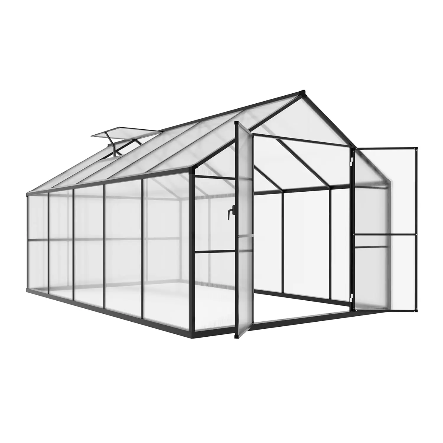 8 x 10 FT Heavy Duty Greenhouse, Walk-in Greenhouse with Lockable Door and Adjustable Roof Vent, Polycarbonate Green, Custom
8 x 10 FT Heavy Duty Greenhouse, Walk-in Greenhouse with Lockable Door and Adjustable Roof Vent, Polycarbonate Green, Custom