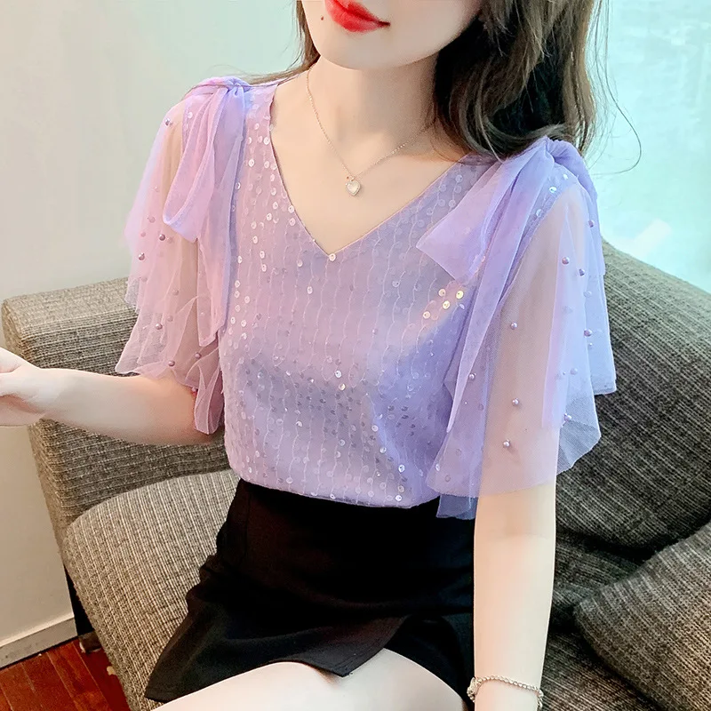 Short Sleeve Lace Shoulder Bridesmaid Shirt Women's Summer Fashionable Small Shirt Splice Chiffon Top Sweet Style Three Quart...
Short Sleeve Lace Shoulder Bridesmaid Shirt Women's Summer Fashionable Small Shirt Splice Chiffon Top Sweet Style Three Quart...